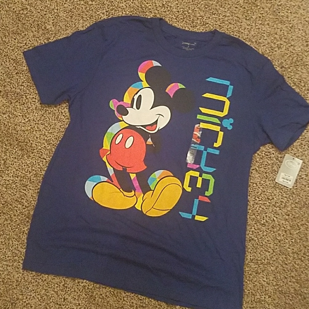 Mickey Mouse Tshirt NEW Small NEW bright blue